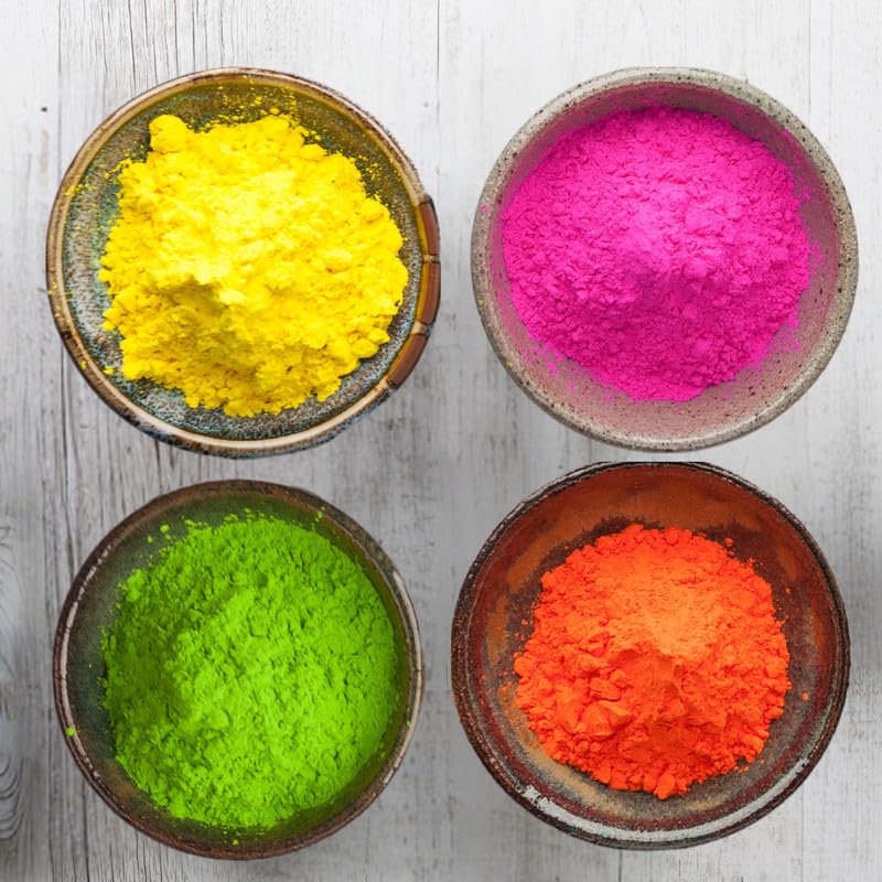 Ikka Holi Colors Pack of 4 YellowPinkGreenOrange 100gm Each Color Lustrous Herbal Gulal for SafeNonToxic and Environmentally Friendly Vibrant Herbal GulalCrafted from Natural Extracts - Image 1