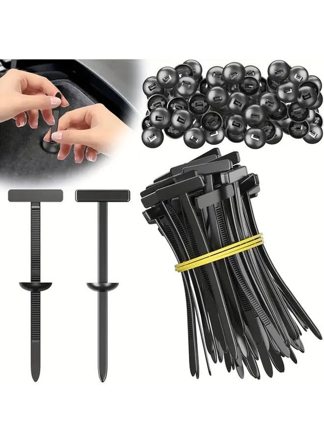 50 Pieces Self Locking Nylon Zip Ties High Strength UV Resistant Fasteners For Cable Home Organization - Image 2