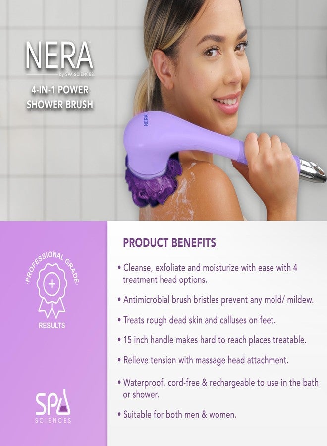 سبا ساينسز - نيرا - فرشاة استحمام/جسم 4 في 1 للتقشير، والتنظيف العميق، والعناية بالقدمين، وتوزيع اللوشن، والتدليك - Image 3