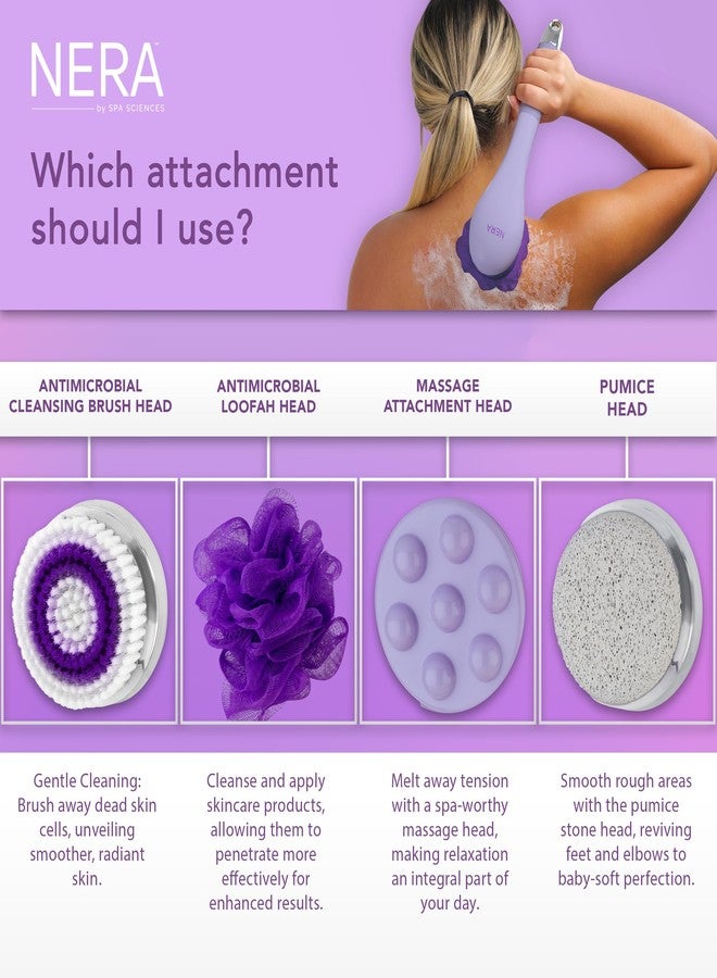 سبا ساينسز - نيرا - فرشاة استحمام/جسم 4 في 1 للتقشير، والتنظيف العميق، والعناية بالقدمين، وتوزيع اللوشن، والتدليك - Image 4