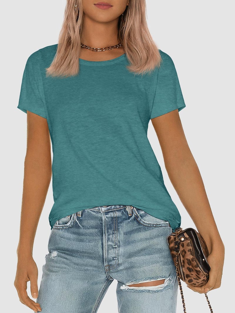 ATHMILE Casual Tops for Women Round Neck Shirts Summer Top Fashion Basic Graphic Tee Clothing - Image 5