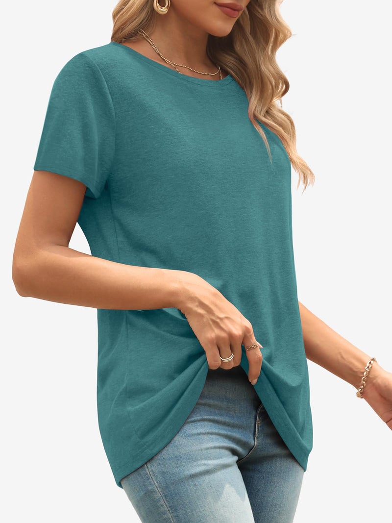 ATHMILE Casual Tops for Women Round Neck Shirts Summer Top Fashion Basic Graphic Tee Clothing - Image 4
