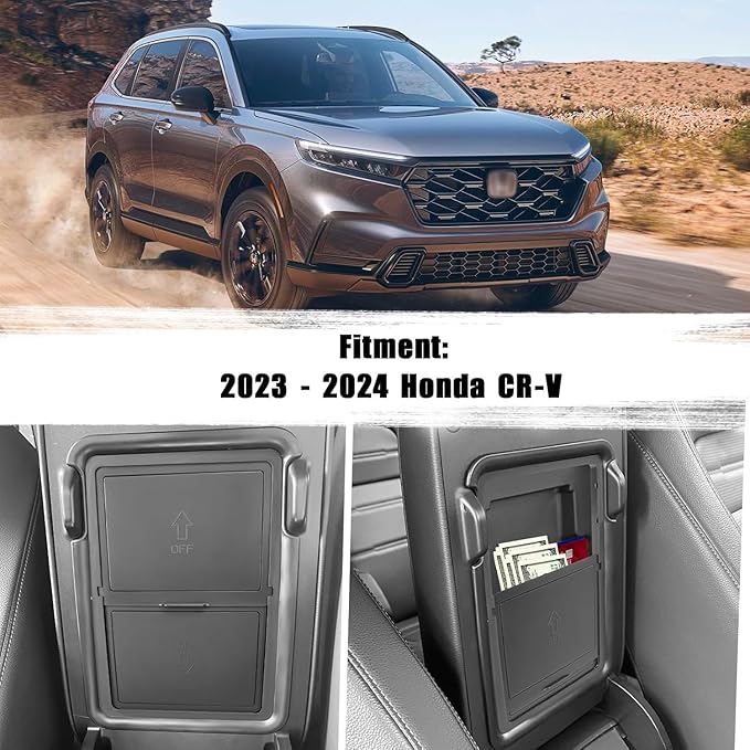 SOLARAE Car Armrest Hidden Storage Box, Compatible with 2023 2024 Honda CR-V CRV Center Console Organizer Secret Compartment Armrest Tray Hidden Cubby Drawer Insert Tray Secondary Interior Accessories - Image 2