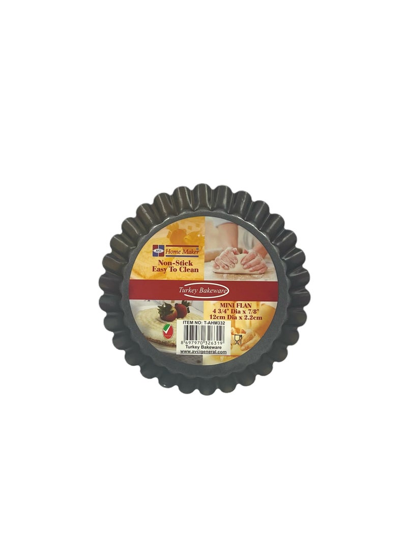 Homemaker Non-Stick Mini Flan Tin 12Cm X 2.2Cm - Black - Image 1