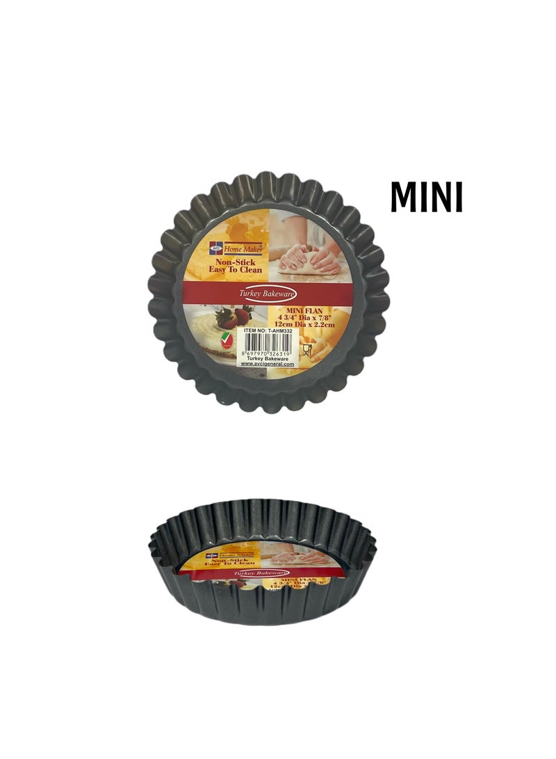 Homemaker Non-Stick Mini Flan Tin 12Cm X 2.2Cm - Black - Image 2