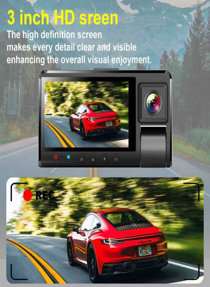 موجماكس داش كام 4k بجودة تصوير عالية الدقة والوضوح وبتطبيق للايفون والاندرويد. داش كام كاميرا للسياره للحماية اثناء الحوادث. ثلاث عدسات داش كام امامي وخلفي وداخلي بمدى تصوير امامي 170 درجة وخلفي 130، رؤية ليلية، تسجيل صوت، مستشعر G، ومستشعر حركة. - Image 3