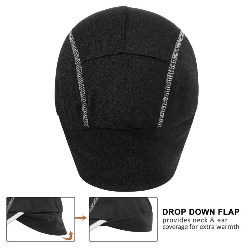 GADIEMKENSD Fleece Ball Cap with Drop Down Ear Warmer Foldable Brim Reflective Winter Running Hats for Women Mens Baseball Cap Earflap Covers for Outdoor Hunting Hiking Golf Snow Ski Unisex Black - Image 5