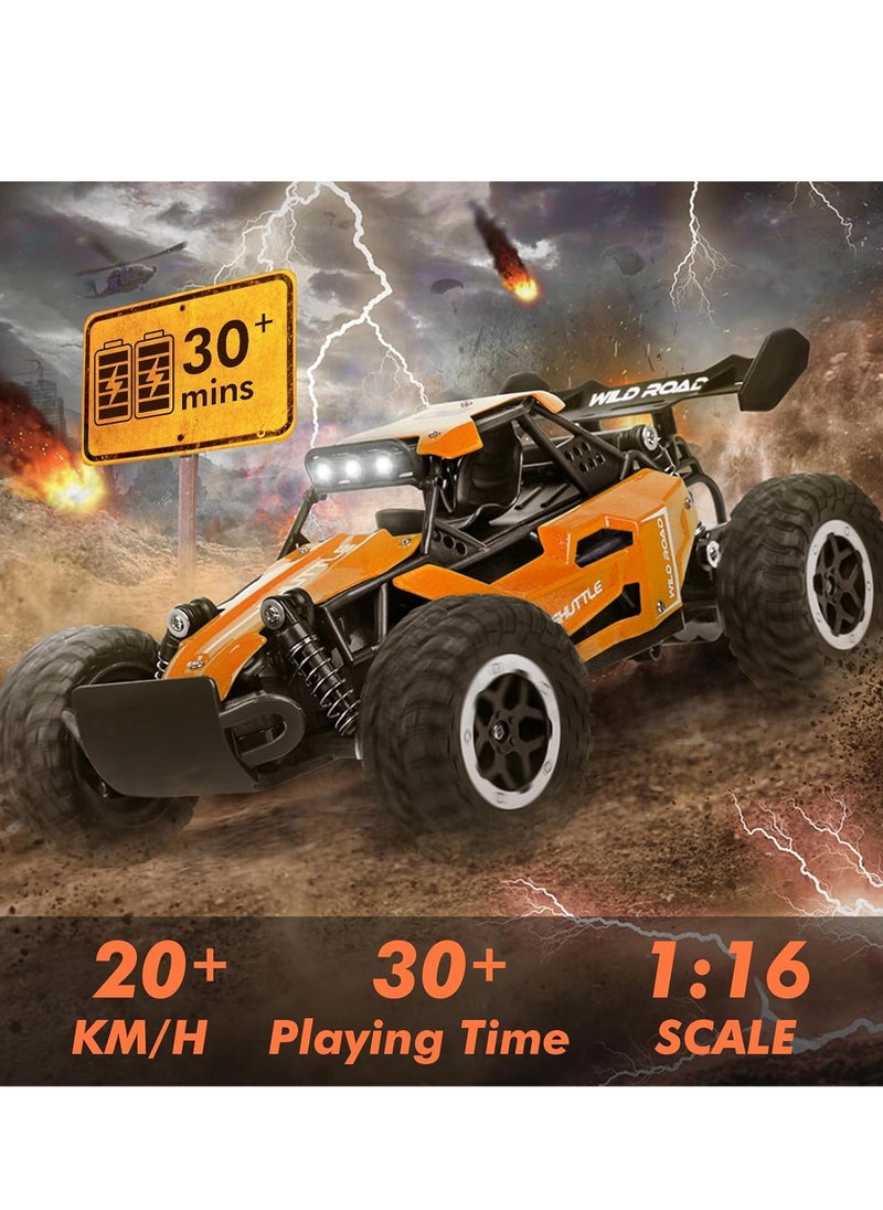 Remote Controlled Car, 2.4 GHz, 1:16 Off-Road Monster RC Truck, 2WD 20 km/h, RC Buggy with LED Light, Waterproof, Remote Controlled, Off-Road Toy Car for Children, Gift from  - Image 4