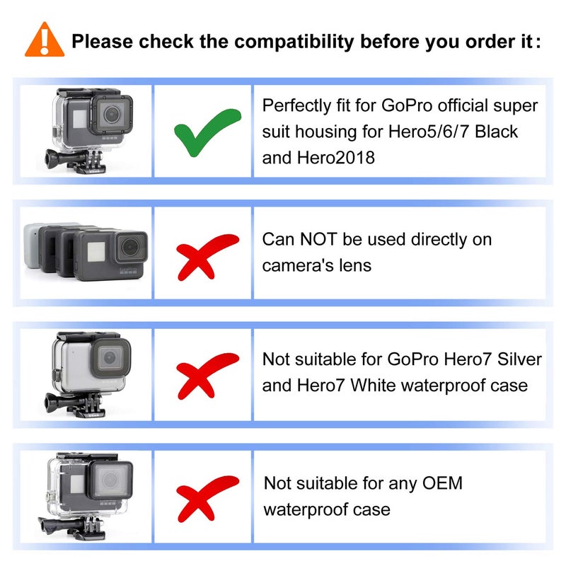 SOONSUN 3 Pack Dive Filter for GoPro Hero 5 6 7 Black Super Suit Dive Housing - Red,Light Red and Magenta Filter - Enhances Colors for Various Underwater Video and Photography Conditions - Image 2