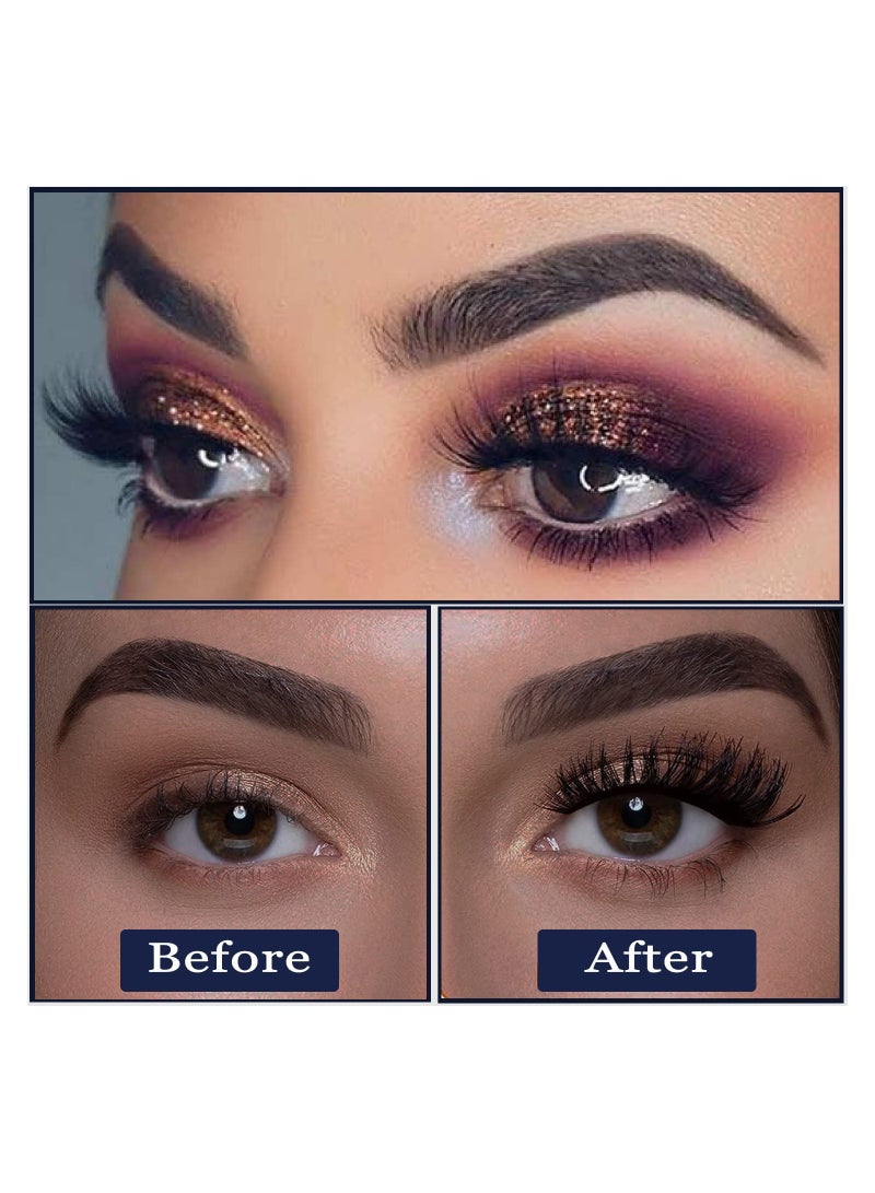 Excefore Magnetic Eyelashes 5 Pairs 3D Medium Magnetic Lashes with Upgraded 2 Tubes of Magnetic Liner Waterproof, Natural Look,Long Lasting, Easy Reusable Fake Eyelashes (ZML-005) - Image 3