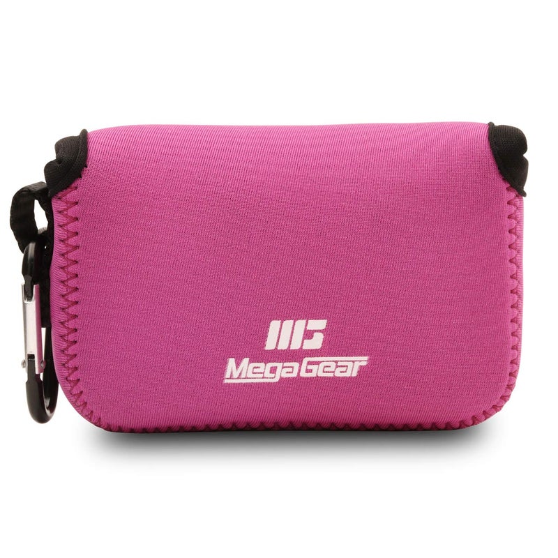 MegaGear ''Ultra Light'' Neoprene Camera Case Bag with Carabiner for Canon PowerShot G7X, Canon PowerShot G7 X Mark II Cameras (HotPink), PU Leather - Image 1