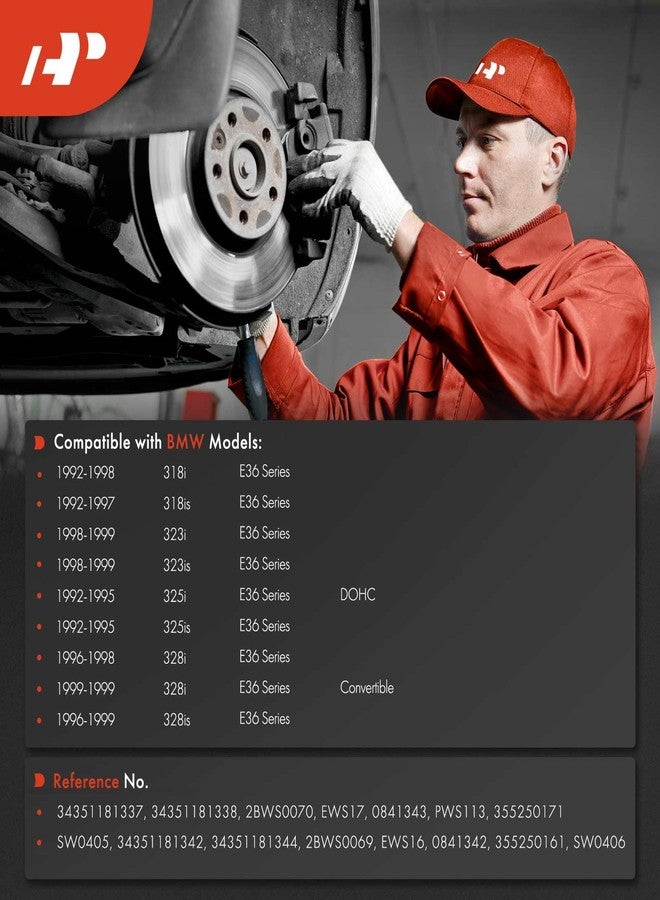 A-Premium Front and Rear Disc Brake Pad Wear Sensors Compatible with BMW E39 Series 318i 1992-1998, 318is 1992-1997, 323i/323is 1998-1999, 325i/325is 1992-1995, 328i 1996-1999, 328is, 2-PC Set - Image 3