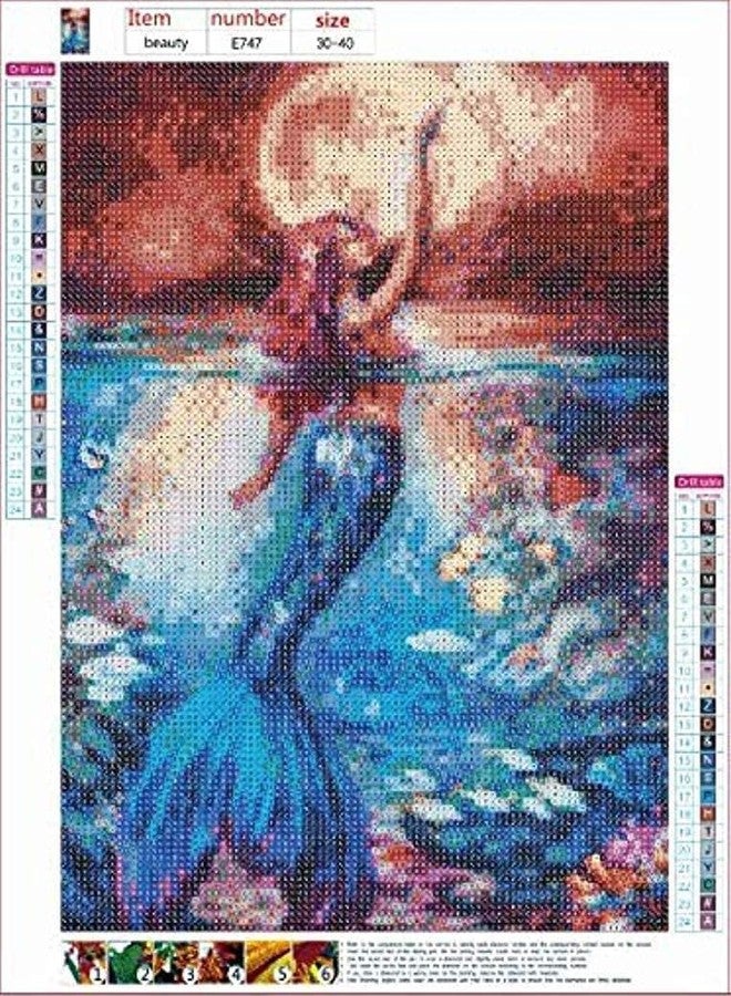 MGNLR Diamond Painting Kit, 12x16inch White Tree of Life Diamond Painting, 5D Diamond Painting Kit for Adults & Kids, Very Suitable for Home Leisure and Wall Decoration (Mermaid Painting kit) - Image 2