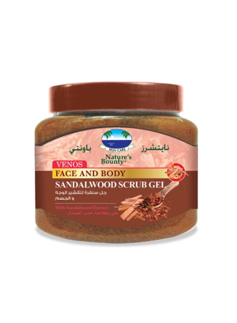 مقشر الوجه والجسم بخشب الصندل من نايتشرز باونتي - تقشير وتنشيط البشرة، 300 مل