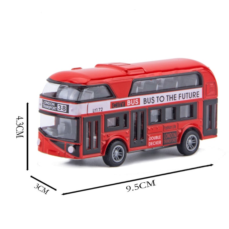 1:43 Scale Alloy Double-Decker Bus Model Toy Red 
