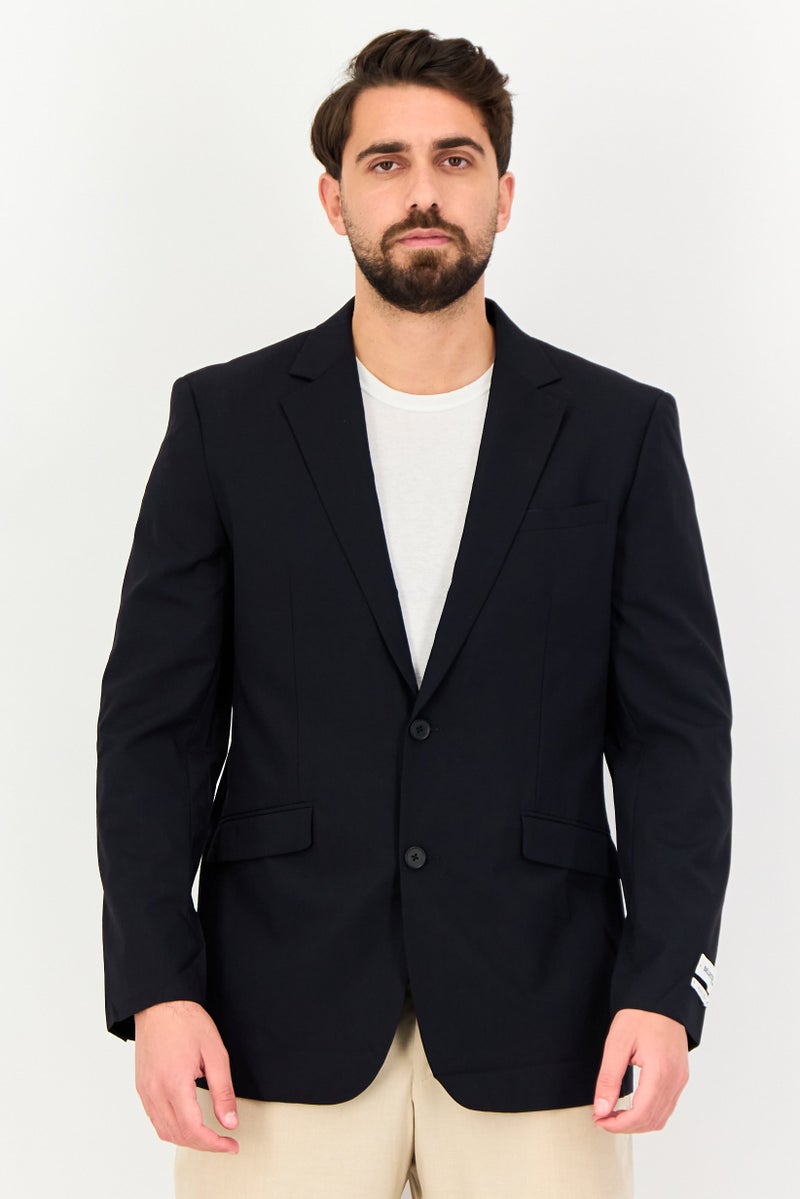 SELECTED Men Regular Fit Solid Casual Blazer, Navy - Image 1