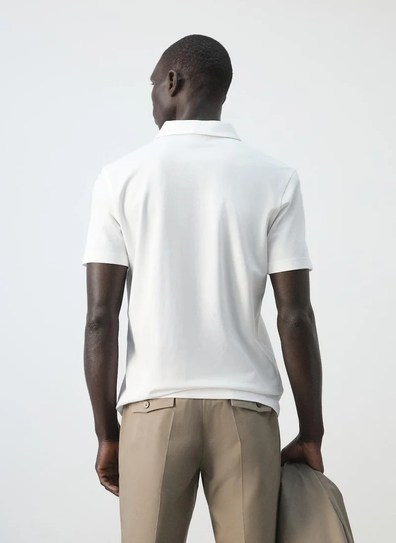 Mango Man Slim fit piqué polo