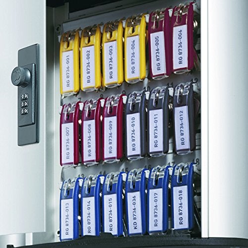 Durable Key Safe Box 54 - Wall Mounted Lockable Key Holder Cabinet with Combination Lock Holds 54 Key Clip Keys - Securely Locks Keys - Aluminum Key Safe Including 6 Key Clip Tags - Image 3