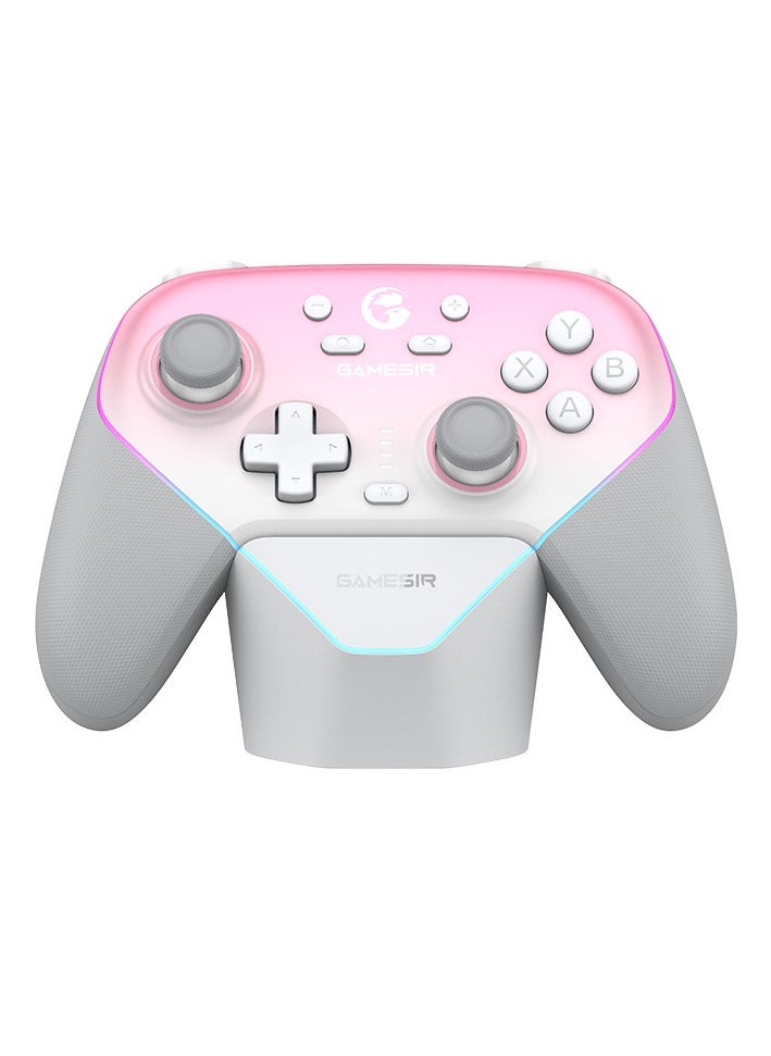 General - Wireless Gamepad Gamesir Super Nova Bluetooth Multiplatform Game Controller for PC, Steam, Switch, iOS, Android Hall Stick Hall Effect Triggers RGB Lighting Vibertion. Programmable 1000Hz Polling Rate 6 Axis Gyro One-Press Wake Up Pink-White - Image 1
