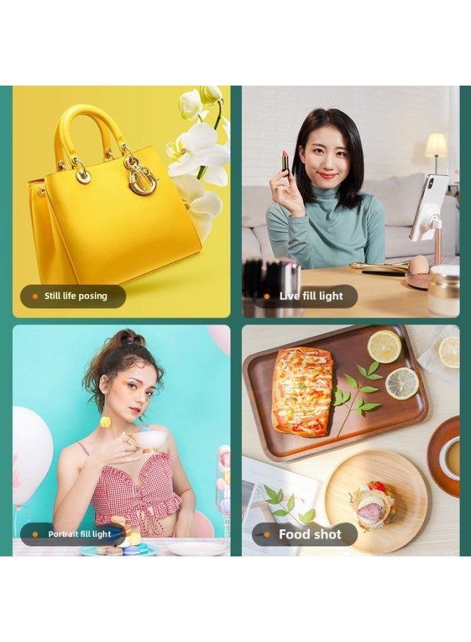 general Fill Light Photography Lighting Live Broadcast Room Small Desktop Dedicated Led Beauty Photography Indoor Soft Light Portable-Light Source Color:【three-tone Soft Light + 4 Color Chips】 Large Flat Pa - Image 3