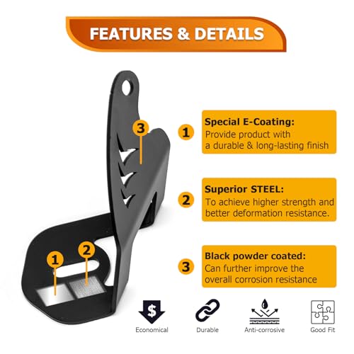 WeiSen 50 Roof LED Curved Light Bar Mounting Brackets Compatible with Can Am Maverick R Max 20242026 - Image 3