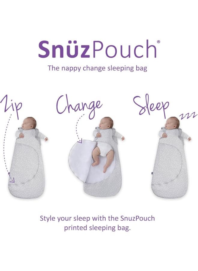 Snuz - Pouch Sleeping Bag Fir Infant And Baby Clever Nappy Change Zip 100% Cotton For Temperatures If 21 - 23 Celsius Suitable From 0 To 6 Months Colour - White Maximum Baby Length 68 Cm - Image 1