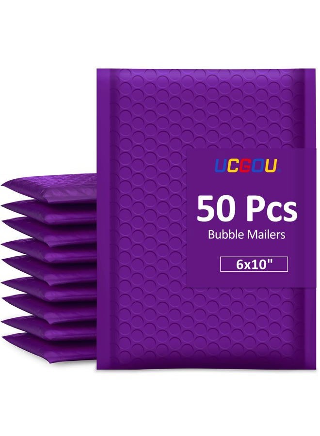 UCGOU 6x10 Inch Purple Poly Bubble Mailers Padded Envelopes 50pcs - Image 1
