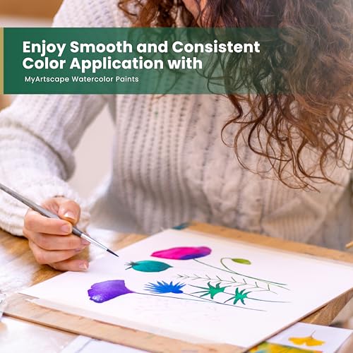 MyArtscape Watercolor Paint Set - 24 x 12ml Tubes - Lightfast - Vibrant Colors - Excellent Transparency - Kit for Vivid Watercolors Painting - Professional Artist Paint Supplies - Image 5
