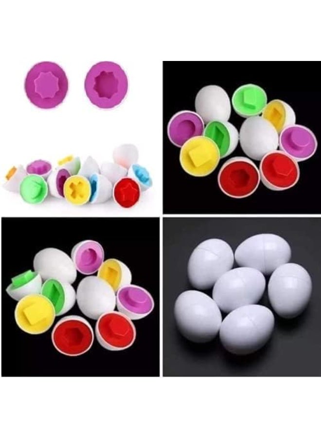 Generic Shape Matching Eggs Toy – 6 Pcs Montessori Color & Shape Sorter for Toddlers – Educational Learning Puzzle for Fine Motor Skills, Counting & Early STEM – Multicolor – 1 Set - Image 2