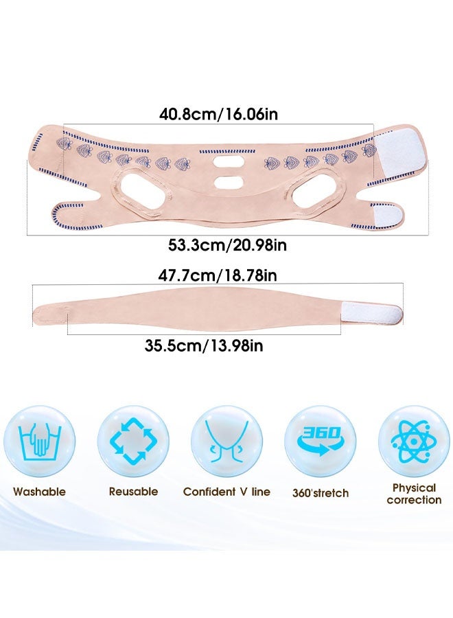قناع شد الوجه V Line المُطوّر، حزام للذقن أثناء النوم، حزام تنحيف الوجه V Line، مُزيل الذقن المزدوجة للنساء، جهاز لتقوية عضلات الفك، شد ومنع الترهل. - Image 2