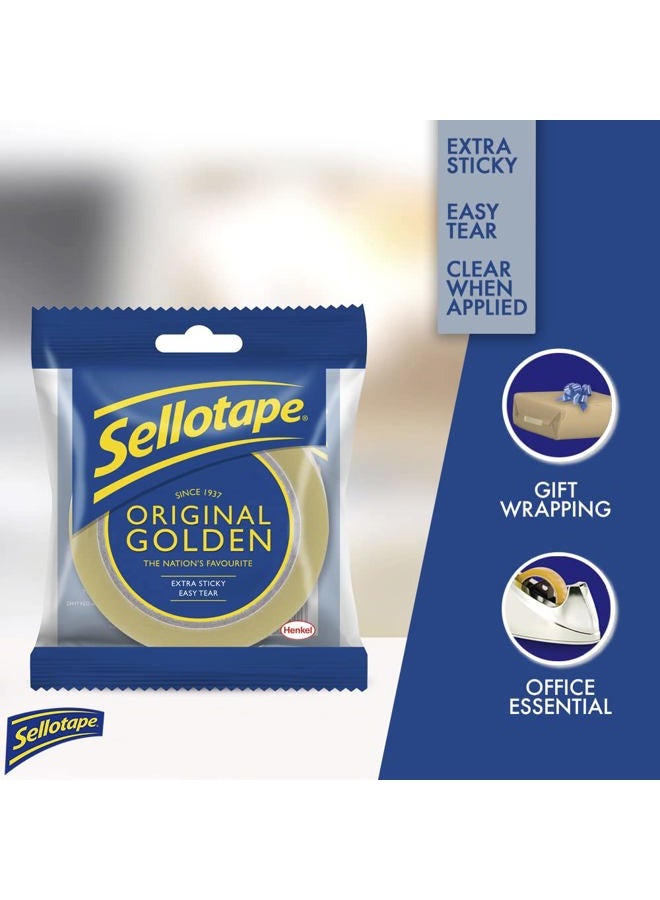 Sellotape Original Golden, Multi-Purpose Clear Tape for Household Objects, Clear Packing Tape for Sticking Envelopes or Cards, Easy to Use & Extra Sticky Packaging Tape, 24mm x 50m - Image 2
