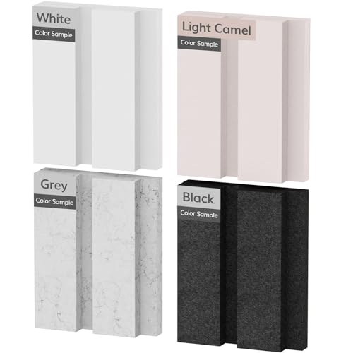TONOR Bilayer Acoustic Panels Color Samples Pack, 4-Pack, 3.86''x3.15''x0.72'' Adhesive Wall Panel, Soundproof Tiles for Echo Absorption, Acoustical Barrier of Polyester Fiber, 4 Colors - Image 1