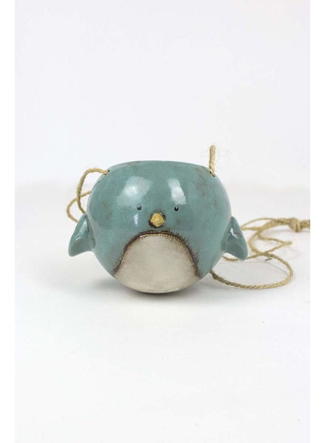 Kalalou Bluebird Hanging Planter Pot - Ceramic - 7" Diameter - Image 2