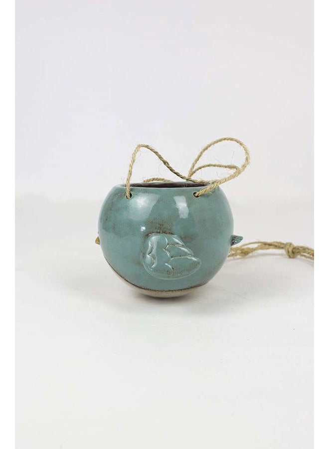 Kalalou Bluebird Hanging Planter Pot - Ceramic - 7" Diameter - Image 3