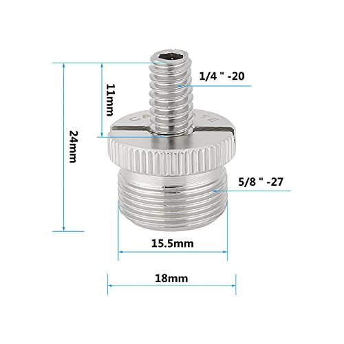 CAMVATE Thread Adapter 5/8"-27 male to 1/4"-20 male Microphone Mount Adapter - 1202 - Image 2
