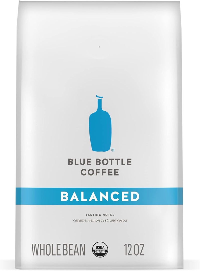 blue bottle coffee قهوة عضوية حبوب كاملة من بلو بوتل، تحميص متوسط متوازن، 12 أونصة - Image 1