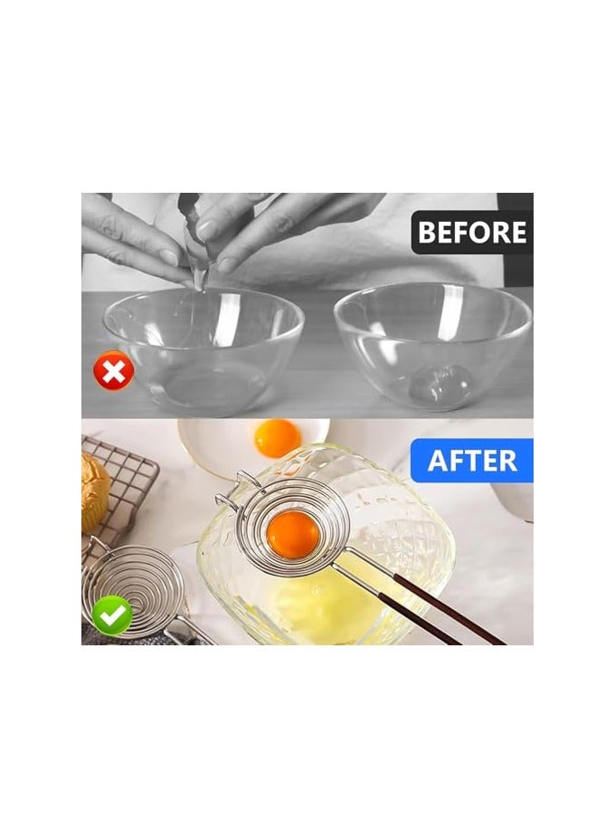 erorex 2 Pcs egg separator Egg yolk, egg white separator Stainless steel egg yolk sieve Egg separator Kitchen tools for baking cakes, kitchen gadgets Cooking/baking tools - Image 3