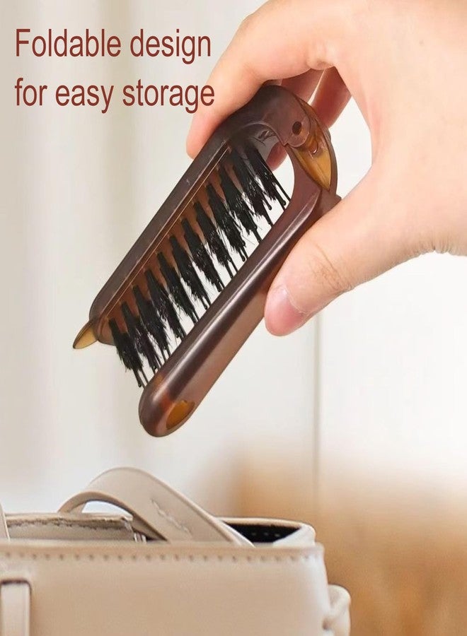 EYBDYB Portable Foldable Bunny Ear Hairbrush - Soft Boar Bristles Multi-Functional Travel Brush for Men, Women & Kids, Wet/Dry Use, Compact & Easy to Carry - Image 3