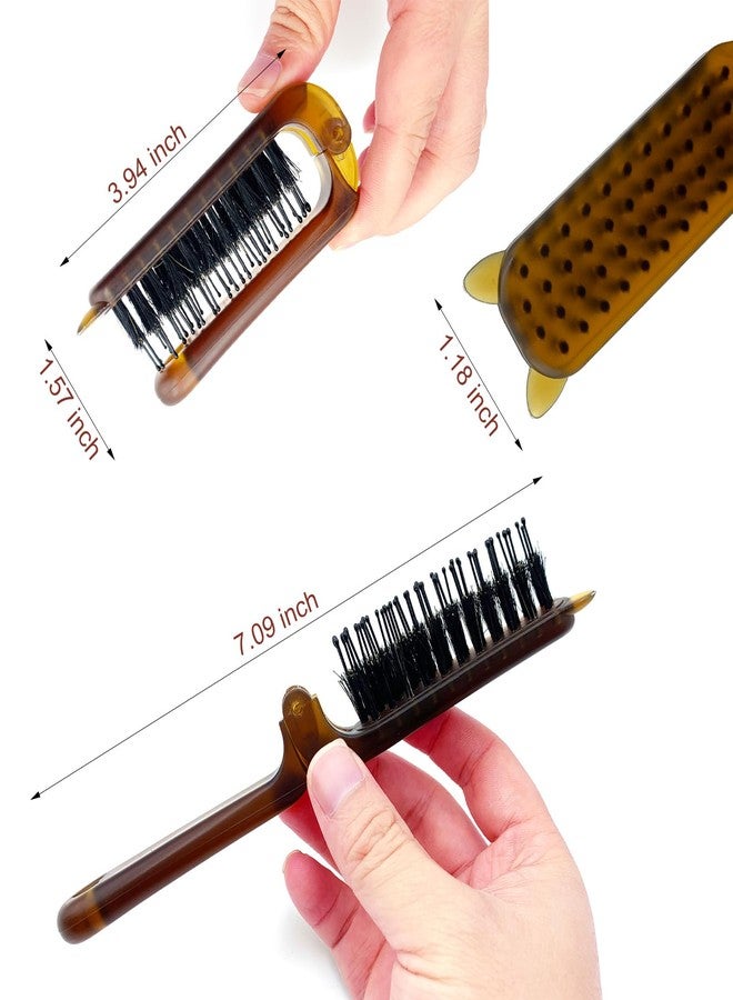 EYBDYB Portable Foldable Bunny Ear Hairbrush - Soft Boar Bristles Multi-Functional Travel Brush for Men, Women & Kids, Wet/Dry Use, Compact & Easy to Carry - Image 4
