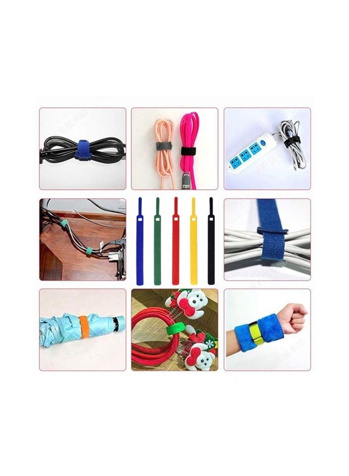 10-Pieces Velcro Cable Tie,Nylon Back-To-Back Velcro Hook and Loop Tape,Velcro Date Cable Management Tape,Needle Shape Style - Image 3