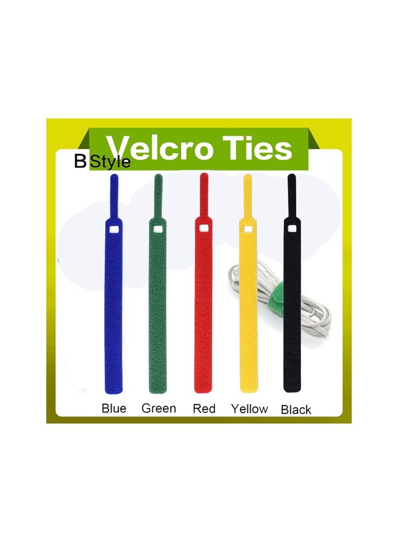 10-Pieces Velcro Cable Tie,Nylon Back-To-Back Velcro Hook and Loop Tape,Velcro Date Cable Management Tape,Needle Shape Style - Image 1