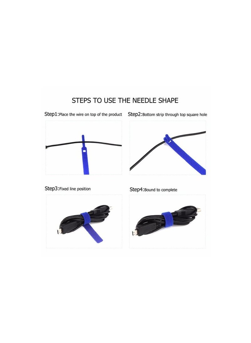 10-Pieces Velcro Cable Tie,Nylon Back-To-Back Velcro Hook and Loop Tape,Velcro Date Cable Management Tape,Needle Shape Style - Image 5