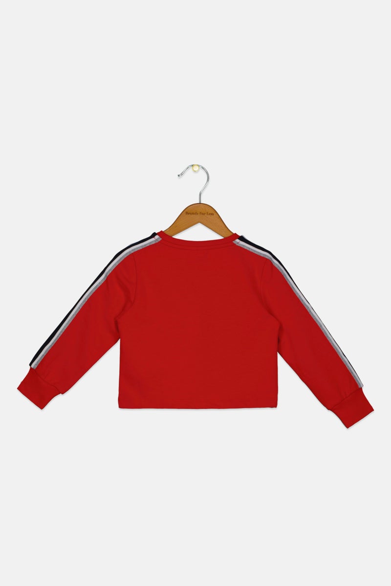 FREDDY Toddlers Girl Crew Neck Long Sleeve Brand Logo T-Shirt, Red - Image 2