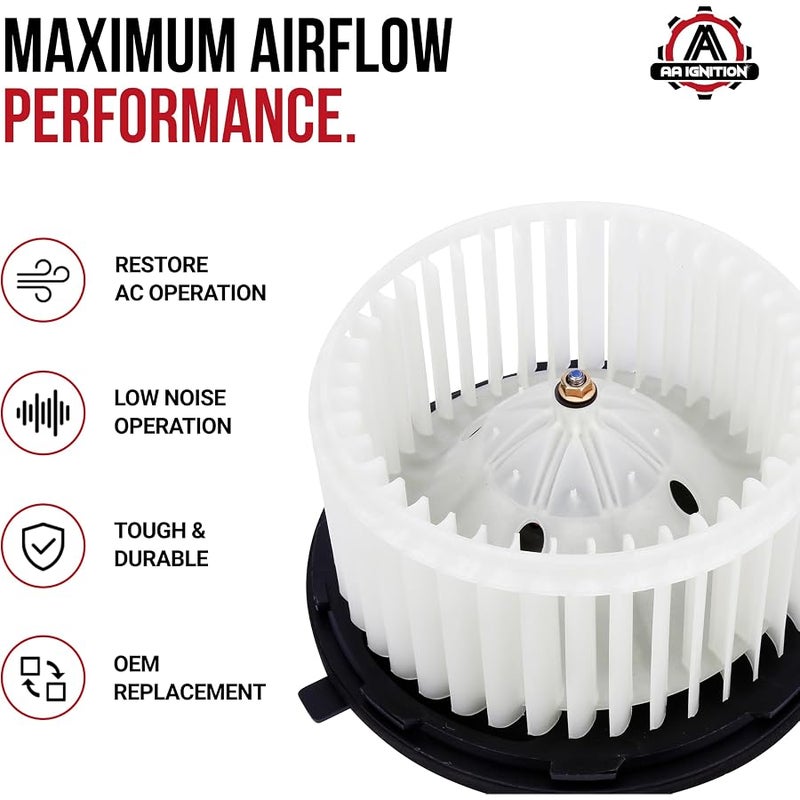 AA Ignition AC Blower Motor with Fan - Replaces 700191, 75748, 89019320, 89019301 - Compatible with Chevy, GMC & Cadilalc Vehicles - Silverado, Suburban, Avalanche, Sierra, Yukon, Yukon XL 1500, 2500 - Image 2