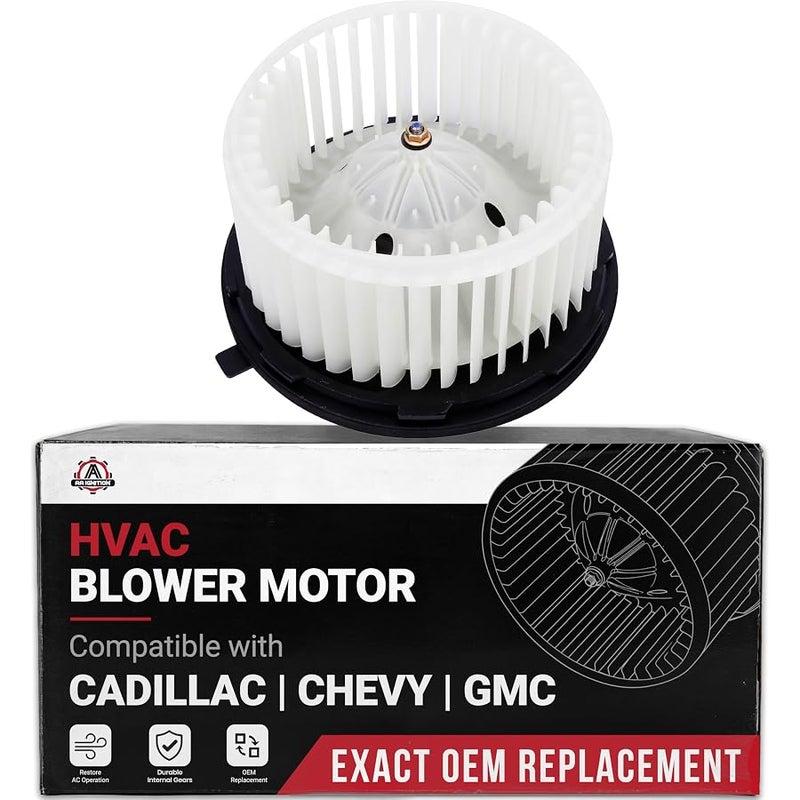 AA Ignition AC Blower Motor with Fan - Replaces 700191, 75748, 89019320, 89019301 - Compatible with Chevy, GMC & Cadilalc Vehicles - Silverado, Suburban, Avalanche, Sierra, Yukon, Yukon XL 1500, 2500 - Image 1