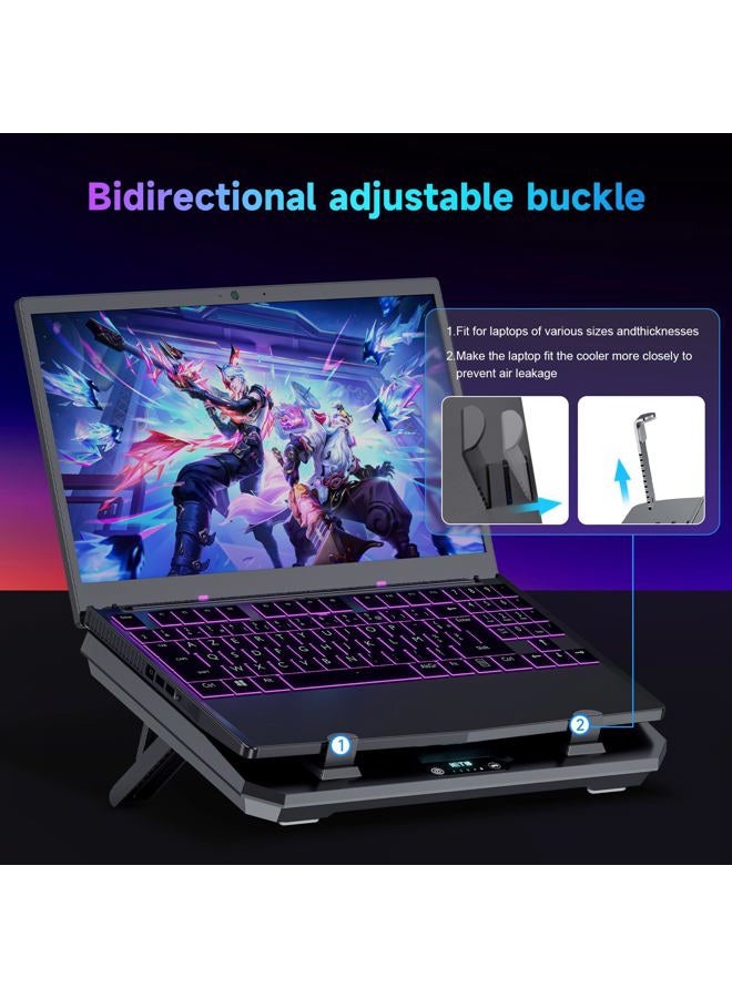 IETS GT300 Upgraded Laptop Cooling Pad with Adjustable Stand, Turbo Boosted Cooler for Rapid Cooling 10-17inch Gaming Laptop, Flexible Sealing Ring，Featuring Air Filtration Adjustable clamp - Image 4
