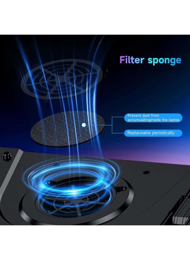 IETS GT300 Upgraded Laptop Cooling Pad with Adjustable Stand, Turbo Boosted Cooler for Rapid Cooling 10-17inch Gaming Laptop, Flexible Sealing Ring，Featuring Air Filtration Adjustable clamp - Image 5