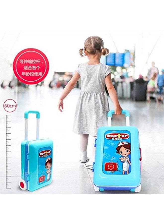 VikriDA Children'S Play Toys Twist Trolley Case Workbench 2 In 1 Doctor Nurse Medical Box Suitcase Trolley Suitcase Case (Color: Blue) (Folding Suitcase Size: 53* 25*13 Cm) (63*53*24.5 Cm)Multicolor - Image 3