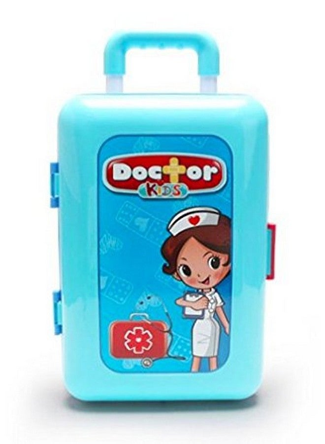 VikriDA Children'S Play Toys Twist Trolley Case Workbench 2 In 1 Doctor Nurse Medical Box Suitcase Trolley Suitcase Case (Color: Blue) (Folding Suitcase Size: 53* 25*13 Cm) (63*53*24.5 Cm)Multicolor - Image 2