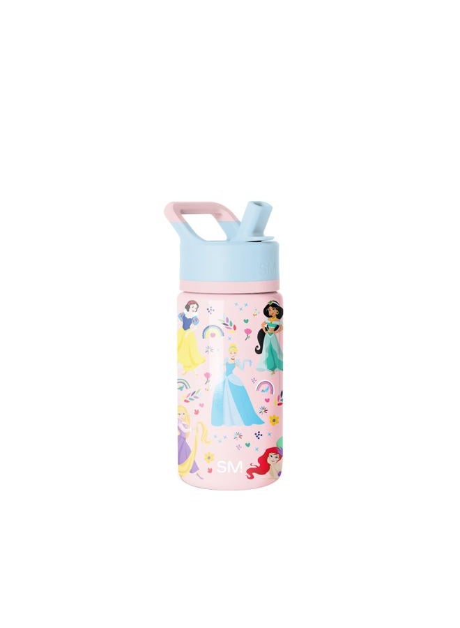 Simple Modern Kids Summit Water Bottle with Straw Lid | Disney Princess 14oz Stainless Steel Cup Insulated Tumbler for Girls, School | Princess Rainbows - Image 1